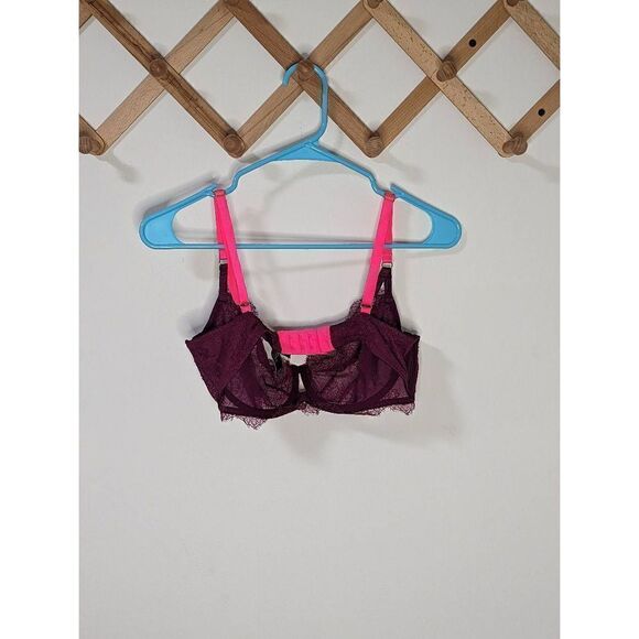 Victoria's Secret Very Sexy Unlined Demi Plum/Pink Lace Bra - Size 36D - Picture 5 of 7
